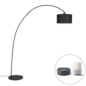 QAZQA Smart moderne booglamp zwart incl. A60 Wifi - Vinossa