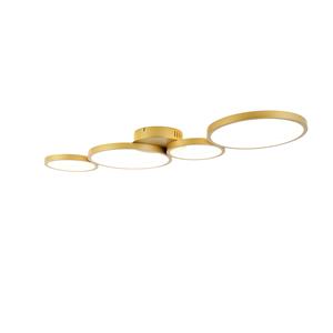 qazqa Deckenleuchte gold inkl. LED 3-stufig dimmbar 4-flammig - Lupolo - Gold/Messing
