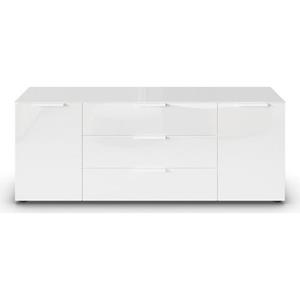 rauch Kommode "Flipp", 2-türig, 3 Schubladen, Soft-Close-Funktion, Oberboden und Front Glas