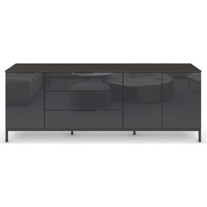 rauch Kommode "Flipp", 1-türig, 5 Schubladen, Soft-Close-Funktion, Oberboden und Front Glas