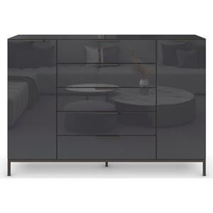 rauch Kommode "Flipp", 2-türig, 5 Schubladen, Soft-Close, Oberboden und Front Glas, 2 Breiten