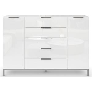 rauch Kommode "Flipp", 2-türig, 5 Schubladen, Soft-Close, Oberboden und Front Glas, 2 Breiten
