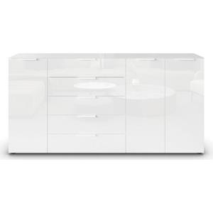 rauch Kommode "Flipp", 3-türig, 5 Schubladen, Soft-Close-Funktion, Oberboden und Front Glas