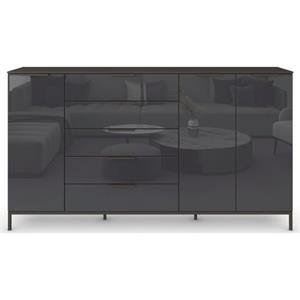 rauch Kommode "Flipp", 3-türig mit 5 Schubladen und Soft-Close-Funktion sowie Glasfront