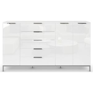 rauch Kommode "Flipp", 3-türig mit 5 Schubladen und Soft-Close-Funktion sowie Glasfront