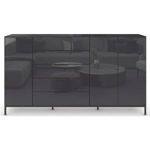 rauch Kommode "Flipp", 3-türig, 5 Schubladen, Soft-Close-Funktion, Oberboden und Front Glas