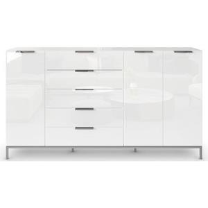 rauch Kommode "Flipp", 3-türig, 5 Schubladen, Soft-Close-Funktion, Oberboden und Front Glas