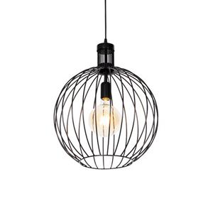 qazqa Design Hängelampe schwarz 40 cm - Wire Dos - Schwarz