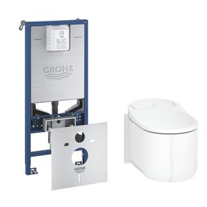 GROHE Sensia Arena Douche WC set - inbouwreservoir geintegreerde netspanning- en douchewc aansluiting - diepspoel - spoelrandloos - met zitting - glans wit 39354SH1 / 39598000