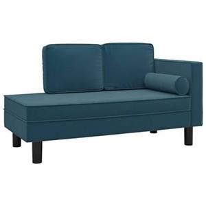 vidaXL Sofa Chaiselongue mit Kissen und Nackenrolle Blau Samt