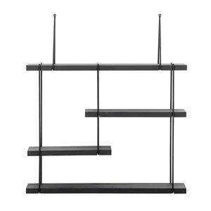 Bloomingville-collectie Lewis plank zwart vurenhout
