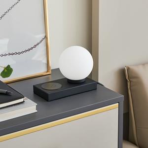 LINDBY Junis tafellamp, zwart, oplaadfunctie