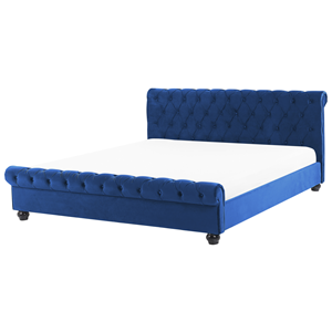 BELIANI Waterbed fluweel blauw 180 x 200 cm AVALLON