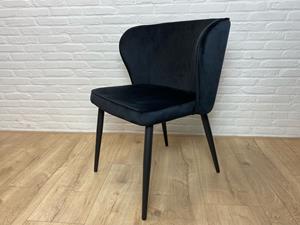 Loods XL Eetkamerstoel Oslo zwart velvet | OUTLET