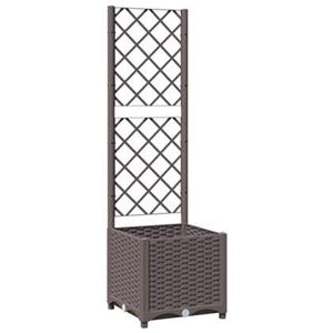 VidaXL Plantenbak met latwerk 40x40x136 cm polypropeen bruin