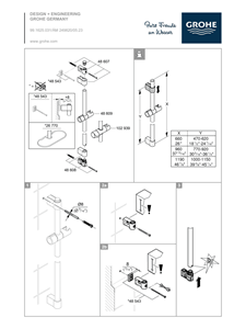 GROHE glijstangset 3 straalsoorten 60cm chroom