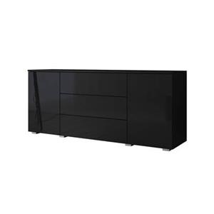 Meubella Dressoir Pure - Zwart - 150 cm