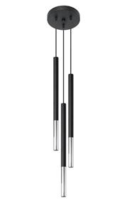 SOLLUX SL.0887 Pendelleuchte MOZAIKA 3P schwarz/Chrom L: 20cm, B: 20cm, H: 90cm, G9/40W, dimmbar