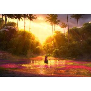 Komar Vlies Op Frame Encanto Magisch Groen En Roze - 60 Cm X 40 Cm - 612813