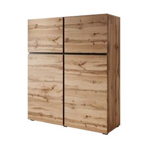 Meubella Dressoir Cainan - Eiken - Zwart - 119 cm - Hoog