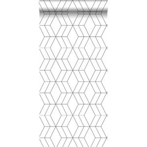 Walls4You Behang Grafische Lijnen Zwart Wit - 0,53 X 10,05 M - 935327