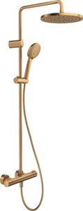 Duravit Shower Systems Douchesysteem - thermostatisch - HOH=15cm - hoofddouche Ø25.2cm - handdouche rond - geborsteld brons th4282008004