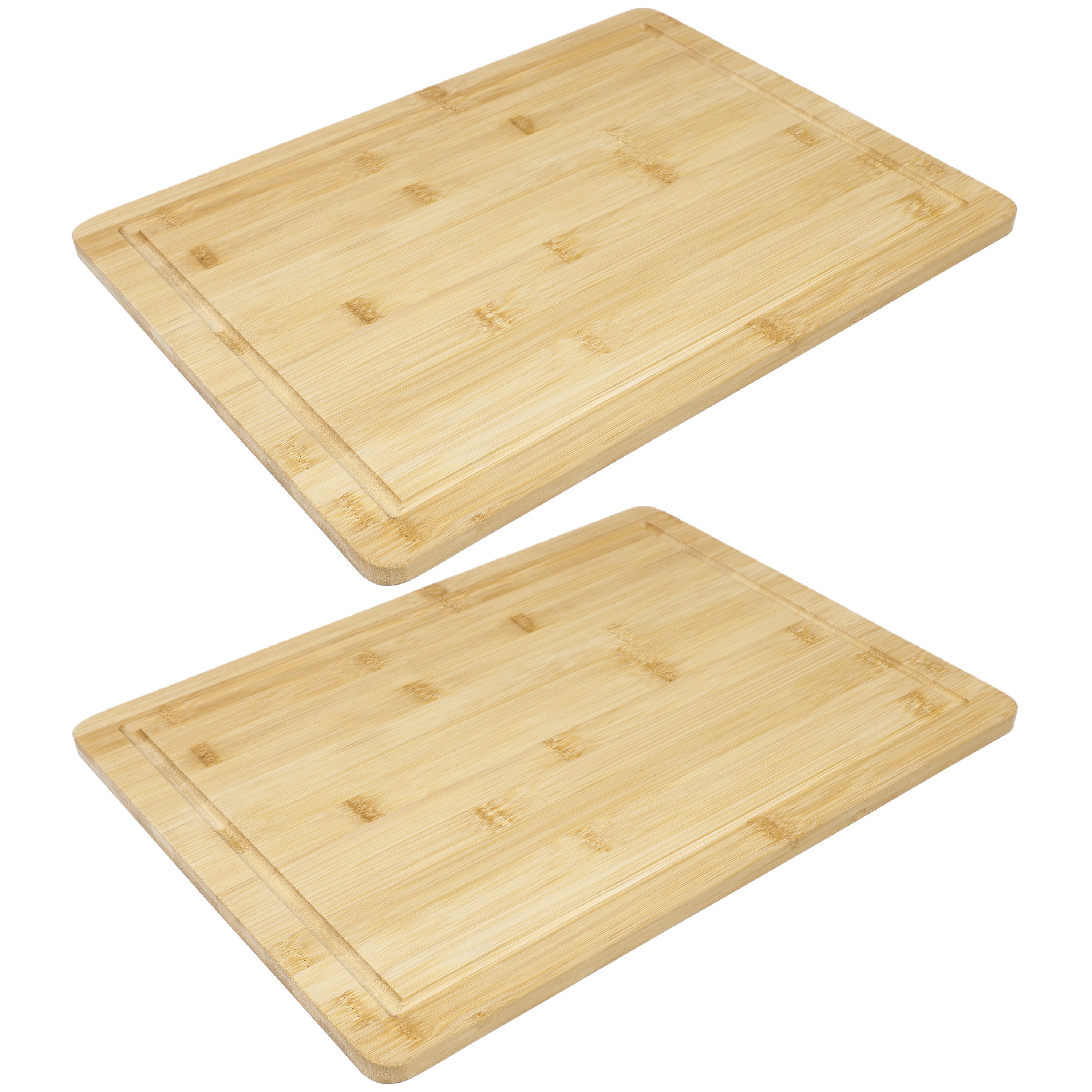 HI Set van 2x stuks bamboe broodplank/serveerplank/snijplank rechthoek x 30 cm -