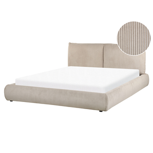 BELIANI Waterbed corduroy taupe 160 x 200 cm VINAY