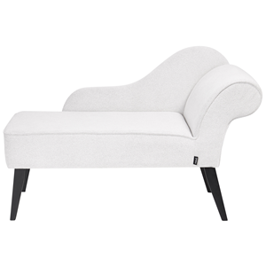 BELIANI Chaise longue stof wit rechtszijdig BIARRITZ