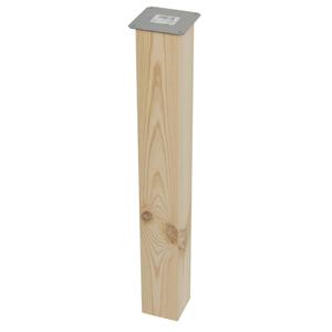 Furniture Legs Europe Vierkanten vuren houten meubelpoot 72 cm met bevestigingsplaat (9 x 9 cm)