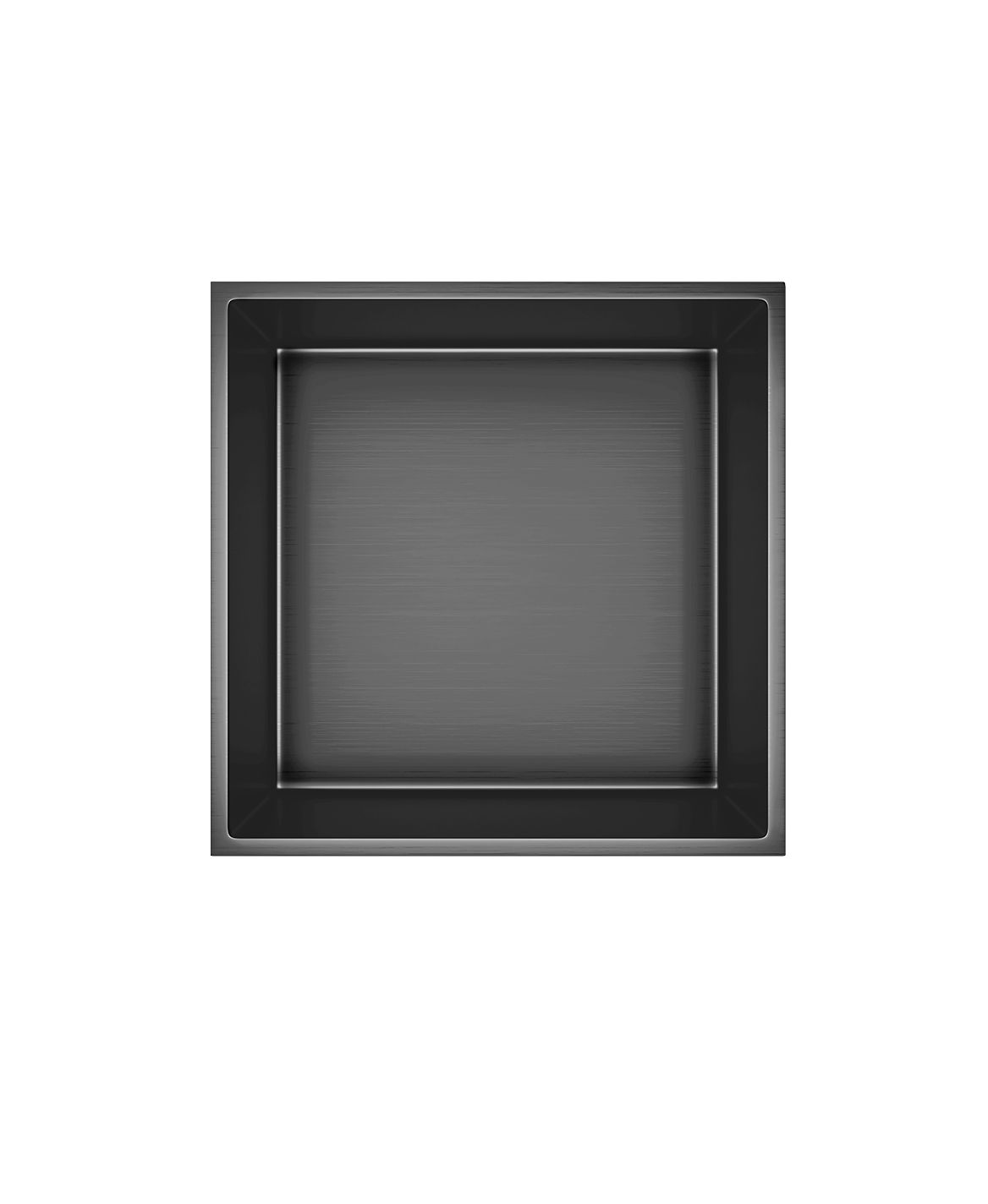 Wandnische Edelstahl grau gebürstet rostfrei 305x305x100mm - Grau - Aloni
