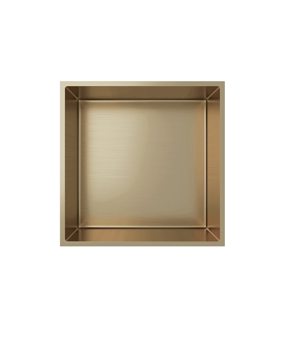 Wandnische Edelstahl gold gebürstet rostfrei 305x305x100mm - Gold - Aloni