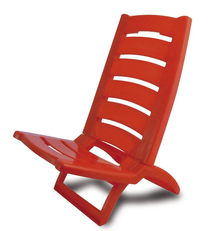 Strandstoel Opklapbaar Kunststof 80x38cm Rood