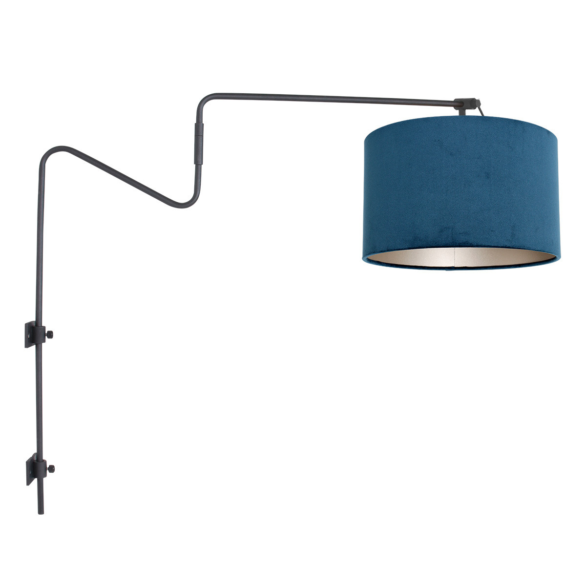 Steinhauer Wandlamp Linstrom | 1 lichts | E27 | blauw&zwart