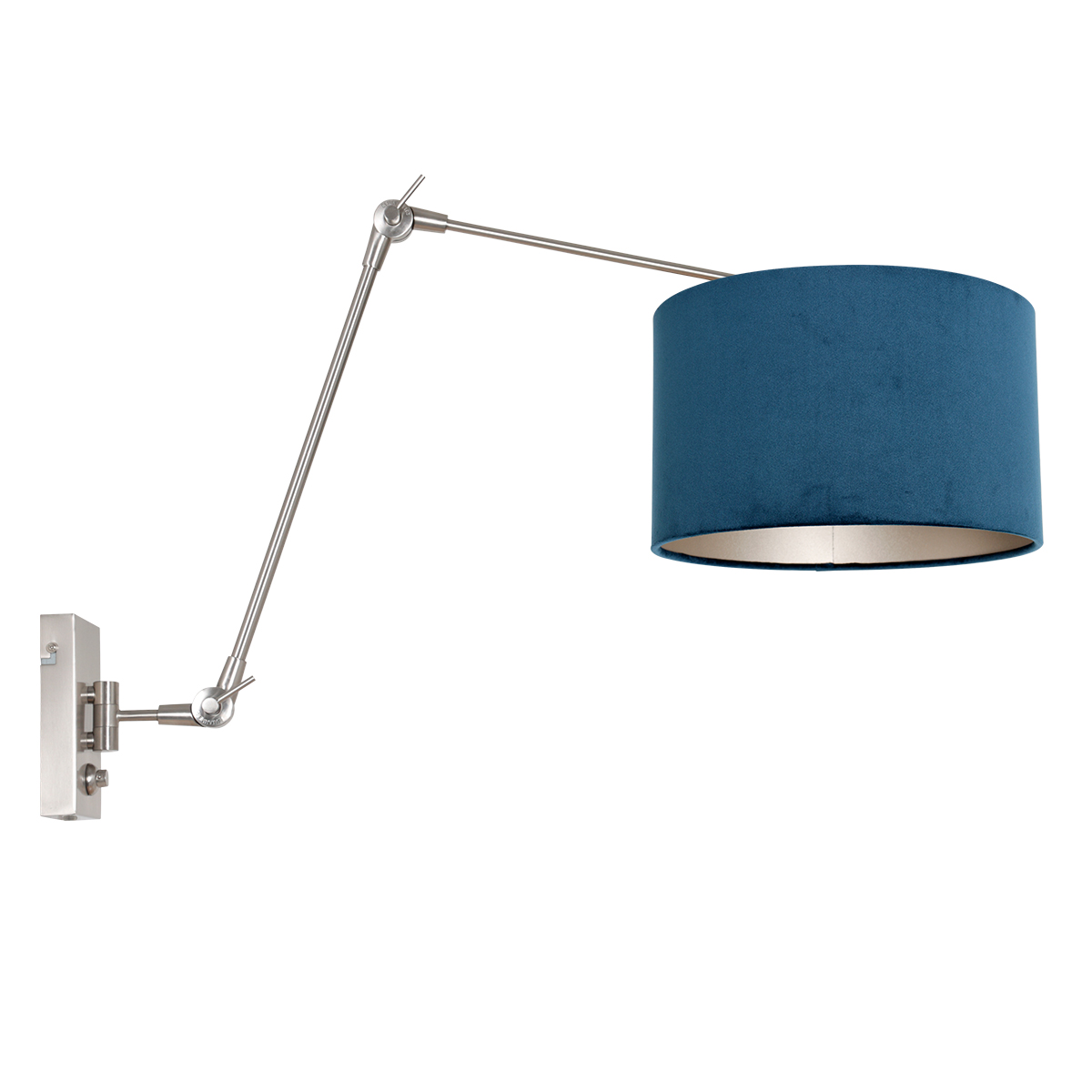 Steinhauer Vloerlamp Sparkled light | 1-lichts | E27 | 230 cm | mat zwart&blauw