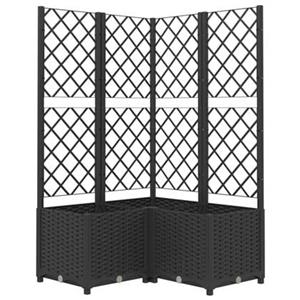 VidaXL Tuinplantenbak Zwart 80 x 80 x 136 cm