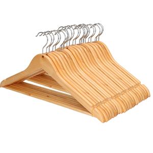 Merkloos 32x stuks Luxe houten kledinghangers -