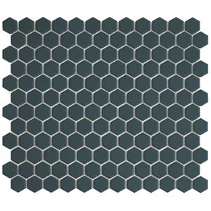 The Mosaic Factory Tegelsample:  Hexagon mozaïek tegels 23x26cm navy blue mat