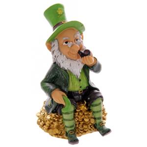 Merkloos Spaarpot saint Patrick geluks kabouter 13 cm -