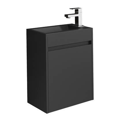 Badplaats Toiletmeubel Sinta 40 x 26 cm - Zwart met zwarte wastafel