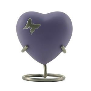 Terrybear Hart urn Area Butterfly met vlinder in zilverkleur + standaard
