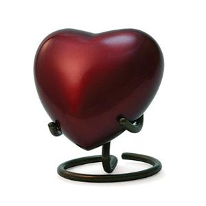 Terrybear Hart urn Trinity Crimson Red + standaard