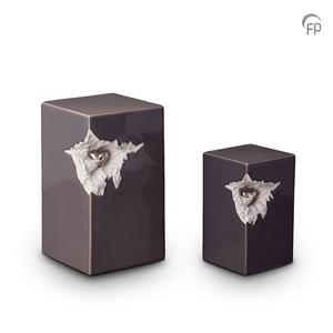 Funeral Products Urn Antraciet keramiek met hartje in zilverkleur