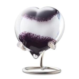 Eeuwige Roos Pebbles knuffel urn Hart: zwart/wit incl. standaard (20ml)