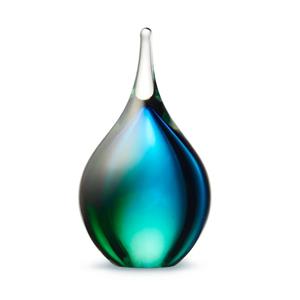 Eeuwige Roos Druppel mini urn 14cm: Blue-Green (50ml)