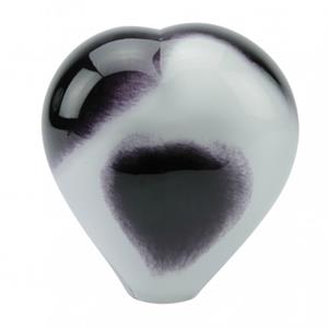 Eeuwige Roos Big Hart urn  - Black/White Opaak (400/600ml)