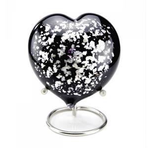 Eeuwige Roos Black-Silver Hart mini urn (180ml)