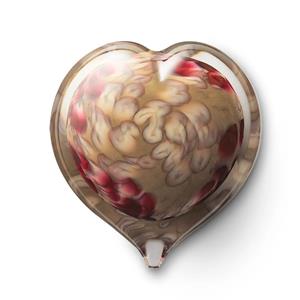 Eeuwige Roos Hart mini urn in Taupe kristalglas (50ml)