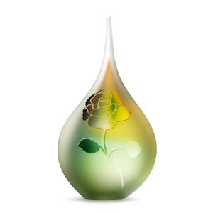 Eeuwige Roos Druppel urn 19cm in Goud-Groen: Roos (260ml)