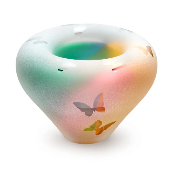 T-light mini urn Multi-Color met vlindertjes (45ml)